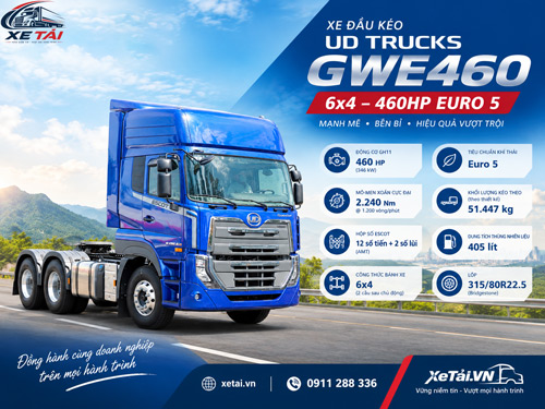 Xe Đầu Kéo UD Trucks GWE460 6x4 460HP Euro 5 | ESCOT